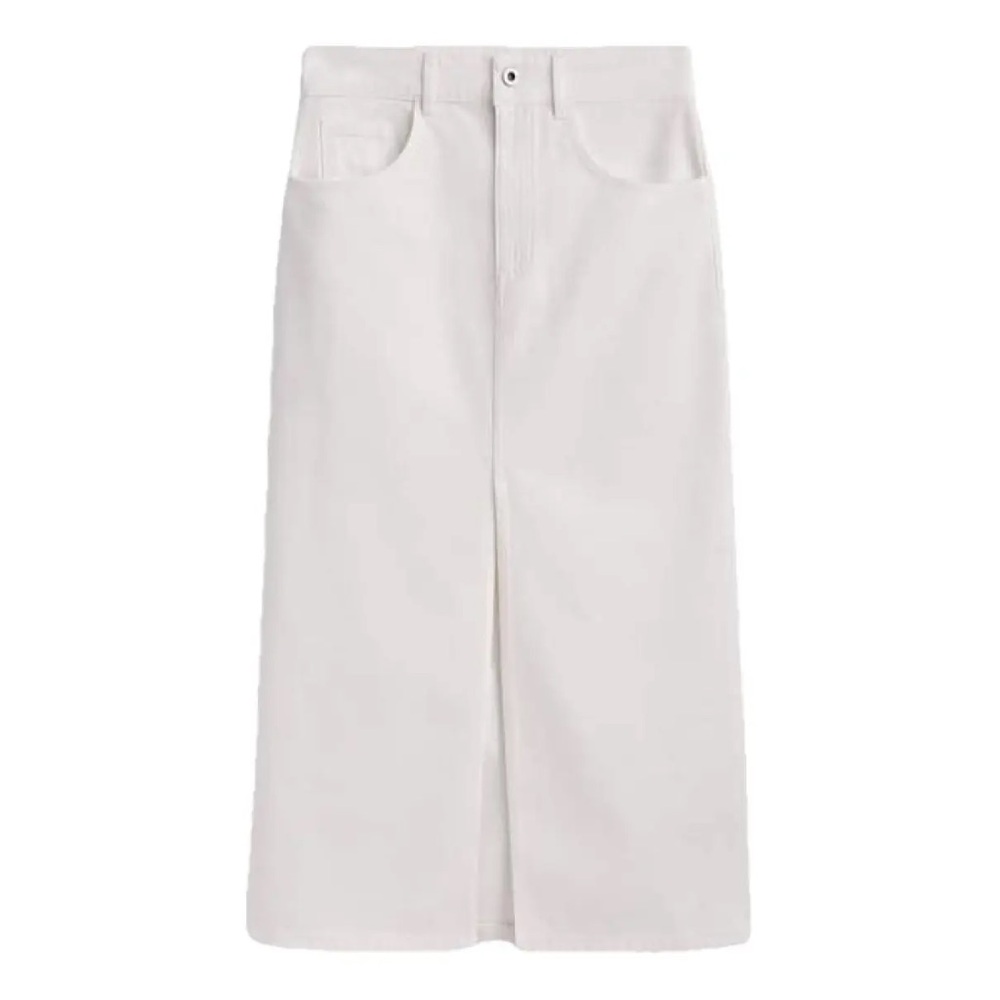 Massimo Dutti White Maxi Skirt